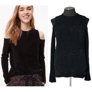 LOFT – Chenille Cold Should Knit Pullover Top – Black - Small NWT